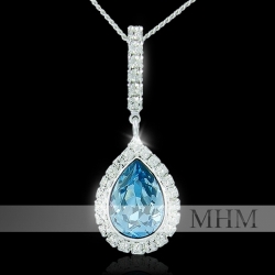 Štrasový náhrdelník Avril Aquamarine