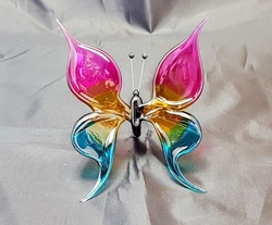 Motýl Maxi Růžová -žlutá - tyrkysová