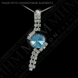 Štrasový náhrdelník Rivoli Aquamarine