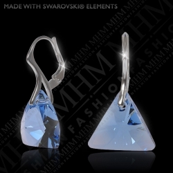 Náušnice Triangle Aquamarine Ag