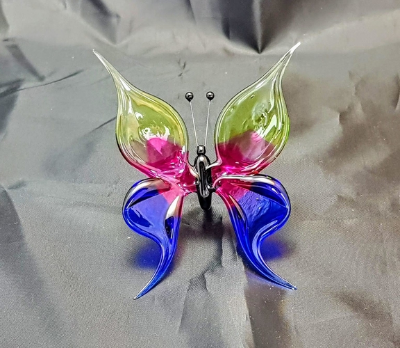 Motýl Maxi Žlutá - růžová - modrá