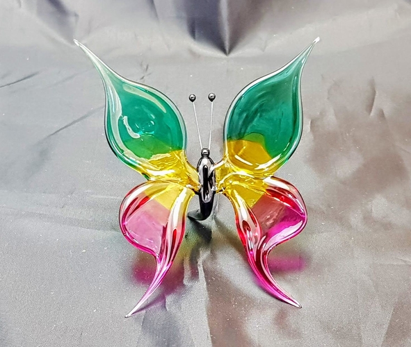 Motýl Maxi Zelená - žlutá - růžová