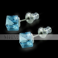 Náušnice Kostka Aquamarine