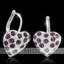 Náušnice Srdíčko Amethyst