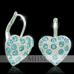 Náušnice Srdíčko Aquamarine