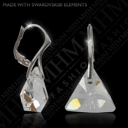Náušnice Triangle Crystal Ag
